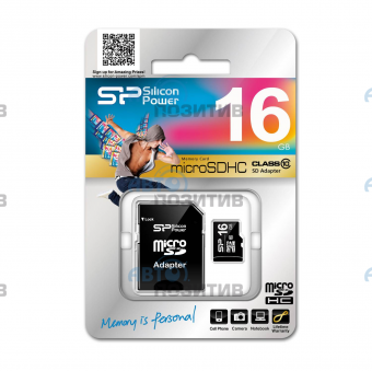 Silicon Power MicroSDHC 16Gb Class10 » Накопители/флешки USB/SD/microSD
